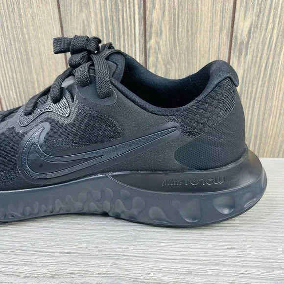 Nike Renew Run 2 Shoes Men's 11  Triple Black Low Top Athletic Running Sneakers - Picture 3 of 16